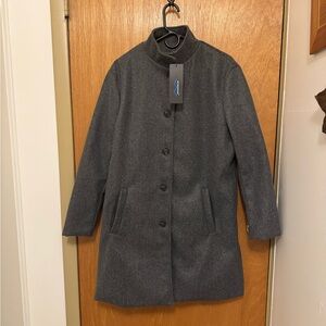 Men’s sz 2X RVHSWDS grey button up wool blend jacket new with tags.